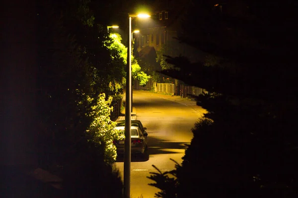 Bela Paisagem Noturna Vista Janela Bela Noite Cidade Contexto — Fotografia de Stock