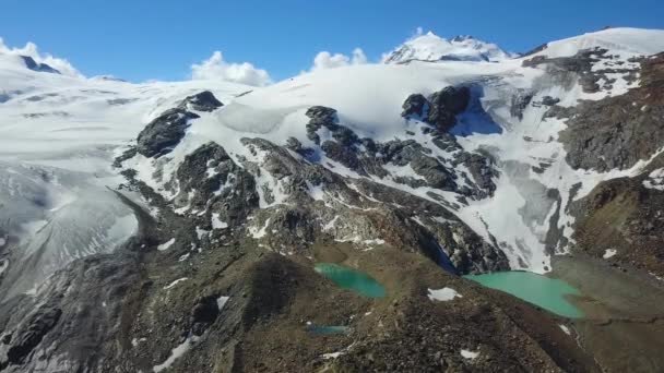 Blick Auf Die Schweizer Alpen Den Gletscher Und Die Blauen — Stockvideo
