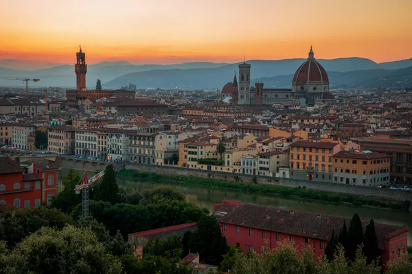 Florence Italy June 2019 Panorama City Sunset View Piazzale Michelange — Foto de Stock