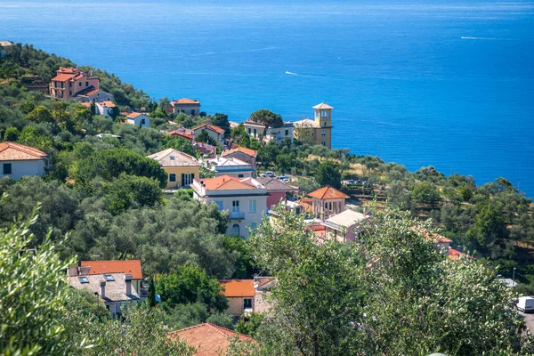 Panoramisch Uitzicht Van Chiavary Naar Ligurische Kust Italië — Stockfoto