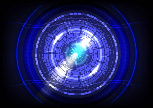 Modrý Světelný Neon Abstraktní High Tech Zázemí Futuristické Rozhraní Technologická — Stockový vektor