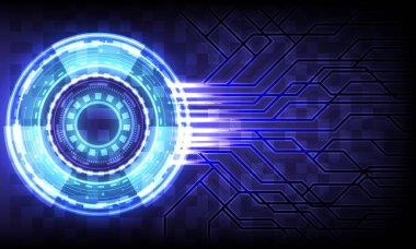 Bilimsel bilgi. Bilgisayar veri bağlantısı elemanı. Soyut hologram yüksek teknoloji geçmişi. Sanal gerçeklik teknolojisi elektrikli yenilik. Baş ekran arayüzü. Geleceğin bilim kurgusu parlayan HUD