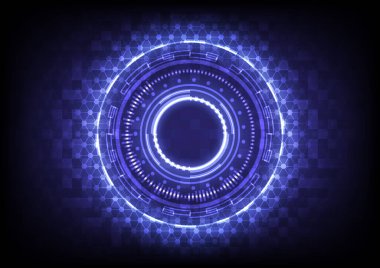 Dijital bilgi grafiği. Bilgisayar verisi elemanı. Soyut hologram yüksek teknoloji geçmişi. Sanal gerçeklik teknolojisi elektrikli yenilik. Baş ekran arayüzü. Gelecekçi bilimkurgu parlayan HUD devresi