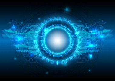 Soyut hologram yüksek teknoloji geçmişi. Sanal gerçeklik teknolojisinin verileri elektrikli yenilikler. Devre kartı arayüzü. Gelecekçi bilimkurgu parlayan HUD devresi