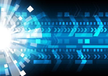 Hız oku ve parlayan bilgisayar verileri. Soyut fütüristik yüksek teknoloji geçmişi. İnternet motivasyonu ve iletişimin bağlantısı. Dijital hata