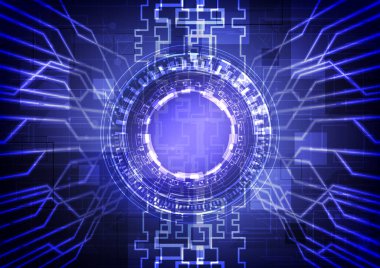 Dijital bilgi arayüzü. Fütürist bilimkurgu, parlak HUD çerçeve. Veri mühendisi, yer tutucu, iniş sayfası ve boşluk. Soyut hologram yüksek teknoloji geçmişi. Sanal gerçeklik teknolojisi holografik