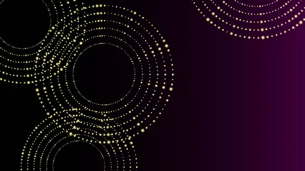 Αφηρημένο Φόντο Χρυσοί Κύκλοι Μαύρο Και Μωβ Φόντο Εικονογράφηση Διανύσματος — Διανυσματικό Αρχείο