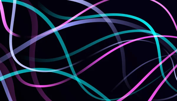Разноцветные Волнистые Линии Черном Фоне Абстрактный Фон Векторная Графика Использован — стоковый вектор