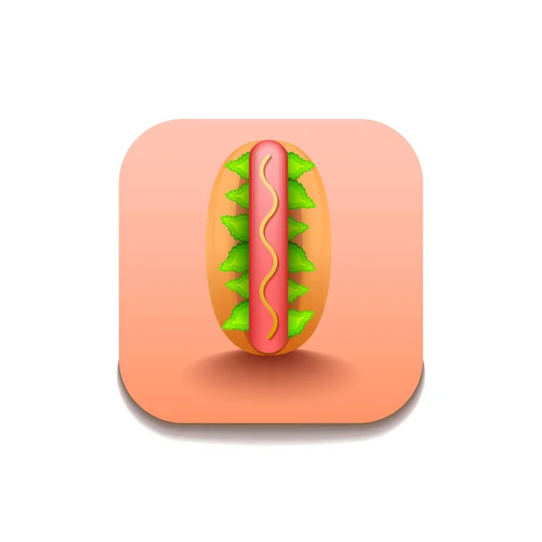 Hot Dog Snabbmat Logotyp Vektor Symbol Ikonen Design Stil — Stock vektor