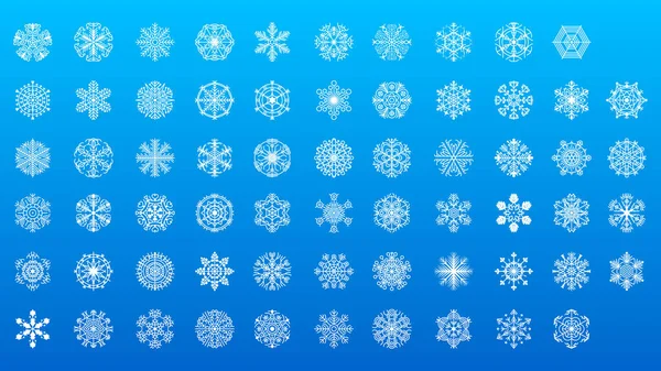 Set White Collection Line Snowflake Elements Winter Design Vector — Stock Vector