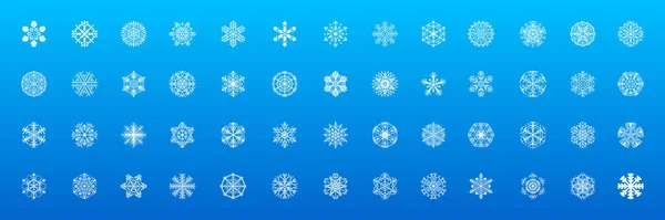 Set White Collection Linea Elementi Fiocco Neve Winter Design Vector — Vettoriale Stock