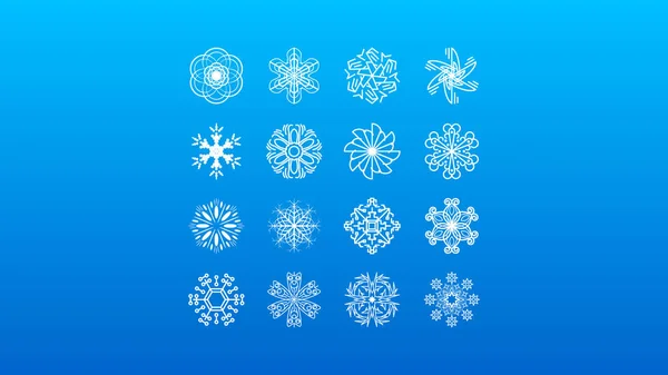 Вектор Зимнего Дизайна Snow Flake Line — стоковый вектор