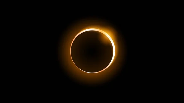 Sol Eclipse Laranja Fogo Fundo Escuro Vetor Lua Design Estilo — Vetor de Stock