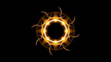 Güneş tutulması Turuncu Ateş Karanlık Arkaplan Vektör Ay Tasarımı Uzay Bilimi Işık Işığı