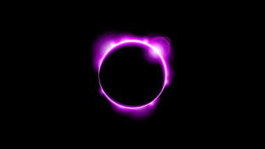 Sun Eclipse Purple Fire Dark Background Vector Moon Design Style Space Science Glow Light clipart