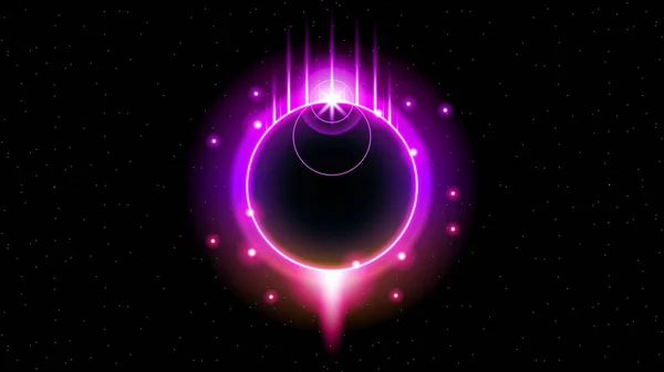 Sol Eclipse Rosa Fuego Fondo Oscuro Vector Luna Diseño Estilo — Archivo Imágenes Vectoriales