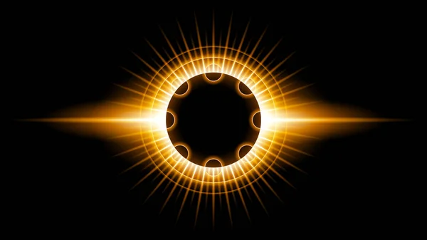 Güneş tutulması Turuncu Ateş Karanlık Arkaplan Vektör Ay Tasarımı Uzay Bilimi Işık Işığı