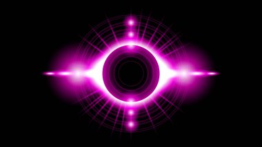 Güneş tutulması Pembe Ateş Karanlık Arkaplan Vektör Ay Tasarımı Uzay Bilimi Işık Işığı