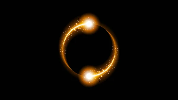 太陽食オレンジ色火暗背景ベクトル月のデザインスタイル宇宙科学グローライト — ストックベクタ