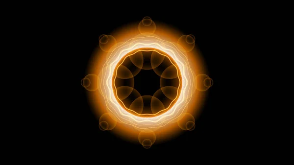 Sun Solar Eclipse Orange Fire Dark Background Vector Moon Design — Stok Vektör