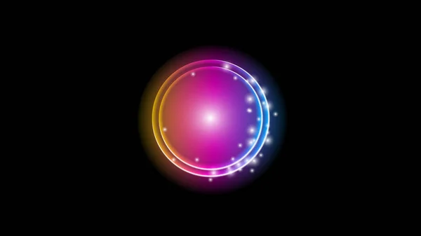 Sun Solar Eclipse Pink Orange Blue Fire Dark Background Vector — Stockový vektor