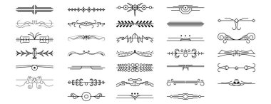 Banner için Siyah Basit Çizgi Koleksiyonu Doodle Sınır Elemanları Vektör Tasarım Tasarım Tasarımı Çizimi Resmini Ayır