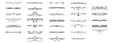 Banner için Siyah Basit Çizgi Koleksiyonu Doodle Sınır Elemanları Vektör Tasarım Tasarım Tasarımı Çizimi Resmini Ayır