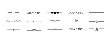 Banner için Siyah Basit Çizgi Koleksiyonu Doodle Sınır Elemanları Vektör Tasarım Tasarım Tasarımı Çizimi Resmini Ayır