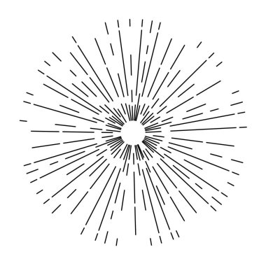 Soyut Koleksiyonu Ayarla Yıldız patlaması Günbatımı Kara Hat Doodle Tasarım Elementleri Güneş Işığı Parıltısı Vektör Tasarım Biçimi