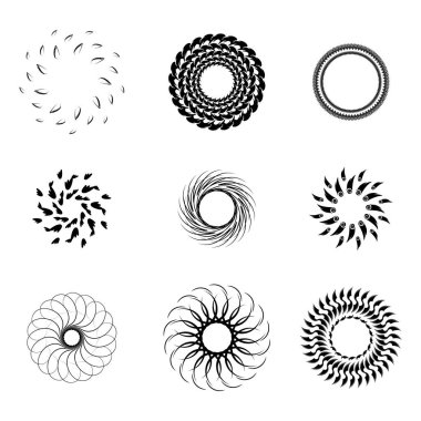 Soyut Koleksiyonu Ayarla Yıldız patlaması Günbatımı Kara Hat Doodle Tasarım Elementleri Güneş Işığı Parıltısı Vektör Tasarım Biçimi