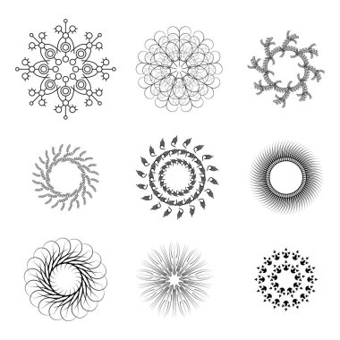 Soyut Koleksiyonu Ayarla Yıldız patlaması Günbatımı Kara Hat Doodle Tasarım Elementleri Güneş Işığı Parıltısı Vektör Tasarım Biçimi