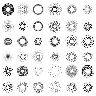 Soyut Koleksiyonu Ayarla Yıldız patlaması Günbatımı Kara Hat Doodle Tasarım Elementleri Güneş Işığı Parıltısı Vektör Tasarım Biçimi
