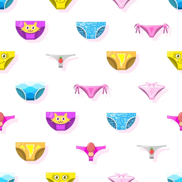 Seamless Pattern Abstract Elements Panty Underbands Wear Vector Design Style — стоковий вектор