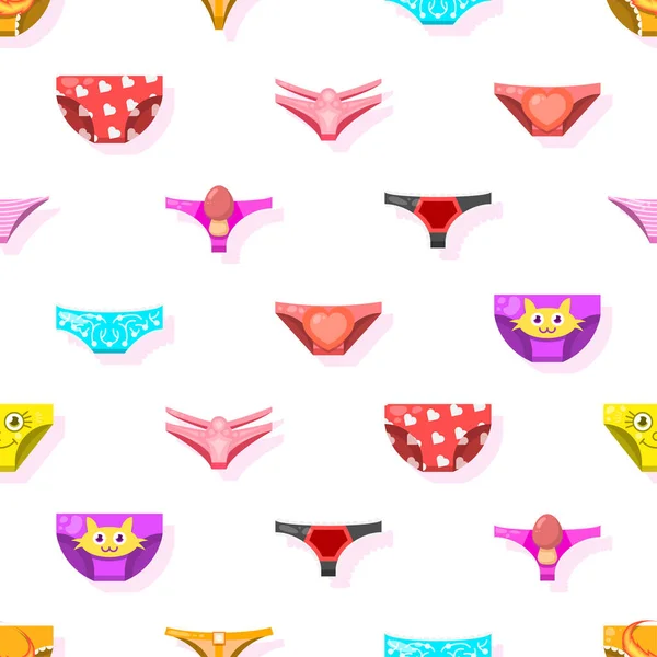 Seamless Pattern Abstract Elements Panty Underbands Wear Vector Design Style — стоковий вектор