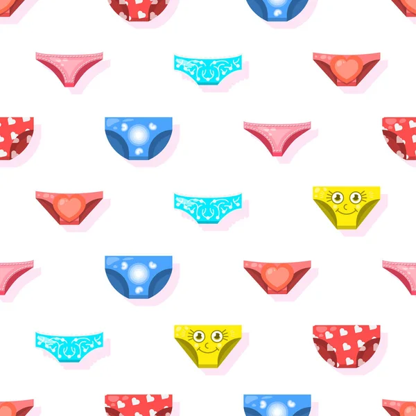 Seamless Pattern Abstract Elements Panty Underpants Wear Vector Design Style — Stock Vector