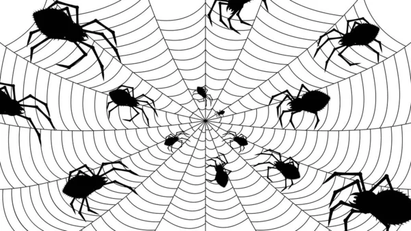 Spinnen Netz Mit Weißem Hintergrund Halloween Hintergrunddesign Element Gruseliger Gruseliger — Stockvektor