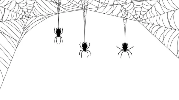 Spinnen Netz Mit Weißem Hintergrund Halloween Hintergrunddesign Element Gruseliger Gruseliger — Stockvektor