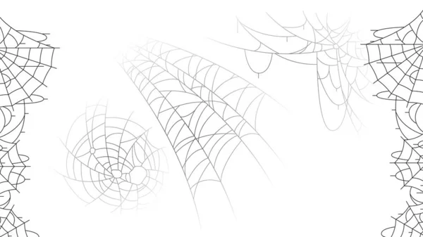 Pókok Weben Fehér Háttérrel Halloween Háttér Design Element Kísérteties Ijesztő — Stock Vector