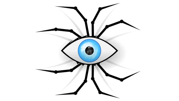 Pavouk Okem Bílém Pozadí Halloween Design Elements Strašidelný Strašidelný Horor — Stockový vektor