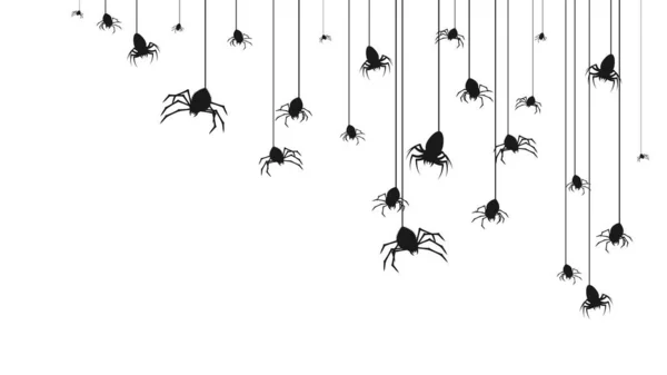 Aranhas Web Com Fundo Branco Elemento Design Fundo Halloween Assustador — Vetor de Stock