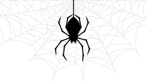 Spinnen Netz Mit Weißem Hintergrund Halloween Hintergrunddesign Element Gruseliger Gruseliger — Stockvektor