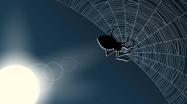 Karanlık Arkaplanda Örümcek Ağı Cadılar Bayramı Tasarım Elementleri Ürkütücü Korkunç Dehşet Vektörü