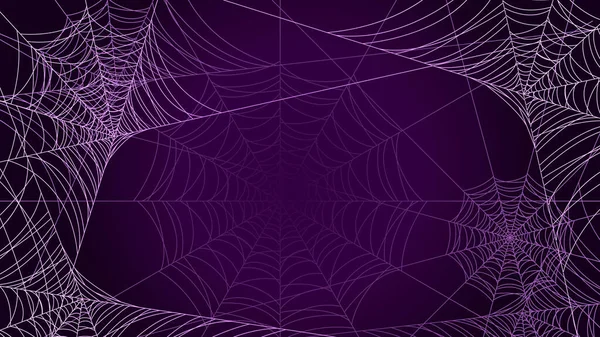 Spider Web Mörk Bakgrund Halloween Design Elements Läskiga Skrämmande Skräckdekor — Stock vektor