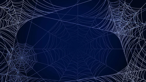 Spider Web Fondo Oscuro Elementos Diseño Halloween Espeluznante Terror Decoración — Archivo Imágenes Vectoriales