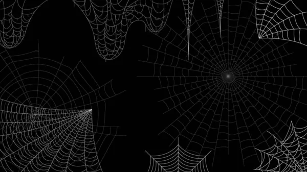 Spider Web Dark Background Απόκριες Σχεδιασμός Στοιχεία Τρομακτικό Τρομακτικό Τρόμος — Διανυσματικό Αρχείο