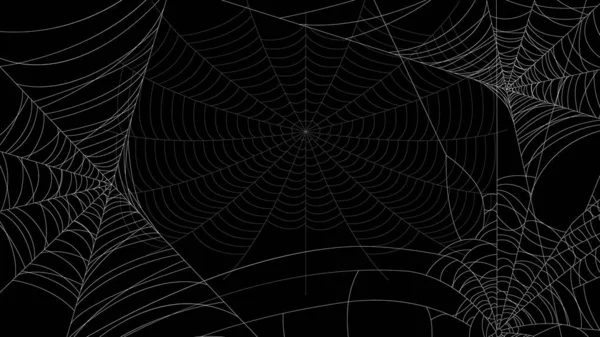 ダークな背景のスパイダーウェブハロウィンデザイン要素不気味な恐怖の装飾ベクトル — ストックベクタ