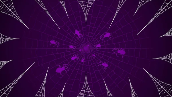 Павутина Темному Тлі Хеллоуїн Дизайн Елементи Сплячий Страшний Жах Декор — стоковий вектор