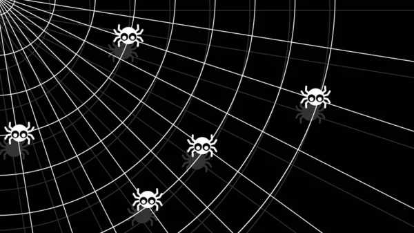 Spider Web Sötét Háttér Halloween Design Elemek Kísérteties Ijesztő Horror — Stock Vector