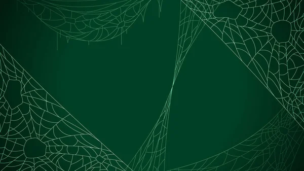 Павутина Темному Тлі Хеллоуїн Дизайн Елементи Сплячий Страшний Жах Декор — стоковий вектор