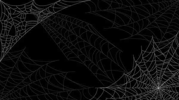 Spider Web Mörk Bakgrund Halloween Design Elements Läskiga Skrämmande Skräckdekor — Stock vektor